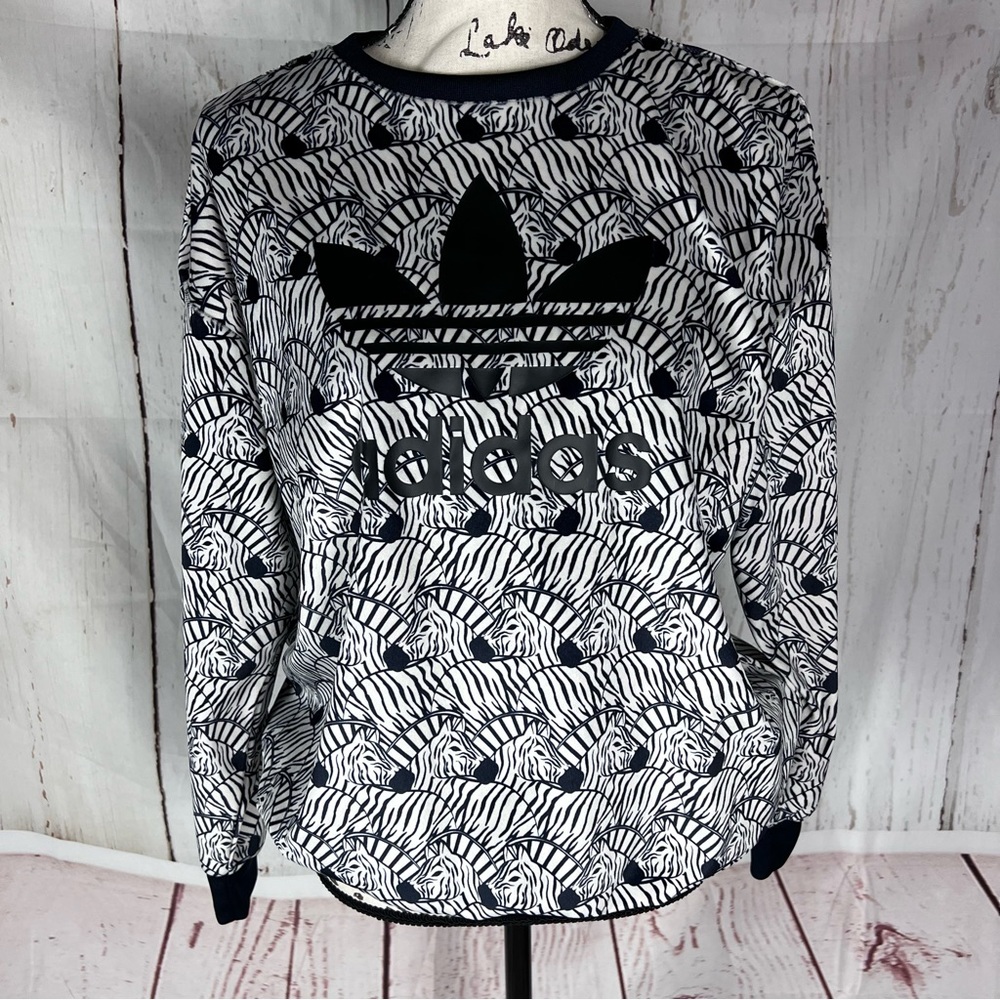 ADIDAS ZEBRA pullover sweatshirt women’s small
